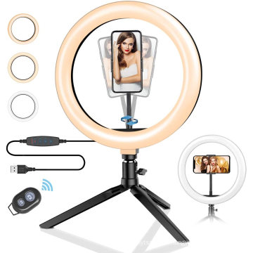 LED Fill Light with Tripod Stand Selfie Ring Light Dimmable Remote Shutter Photographic Lighting